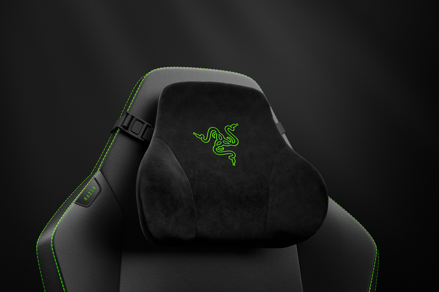Razer iskur v2 newgen črno zelen gaming stol z poudarkom na ergonomiji