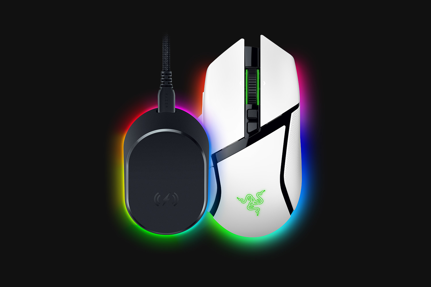 Razer Basilisk V3 Pro 35K + Mouse Dock Pro Bundle, цвет: Белый — фото 2