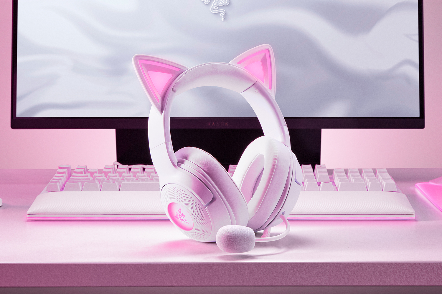 Кошачьи ушки Razer Kraken Kitty V2 White